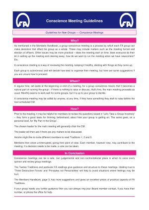 Conscience Meeting Guidelines