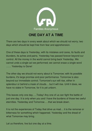 One Day at a Time bookmark