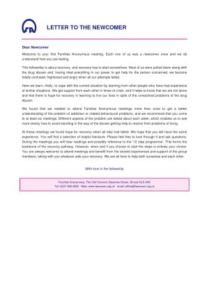 FA_Letter_to_Newcomer Letter to the Newcomer