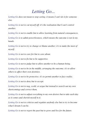 Letting Go bookmark