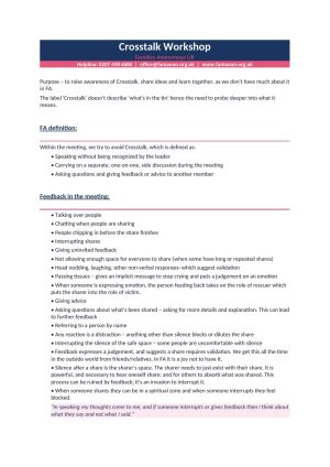 Crosstalk Workshop Notes ( Downloadable Version)